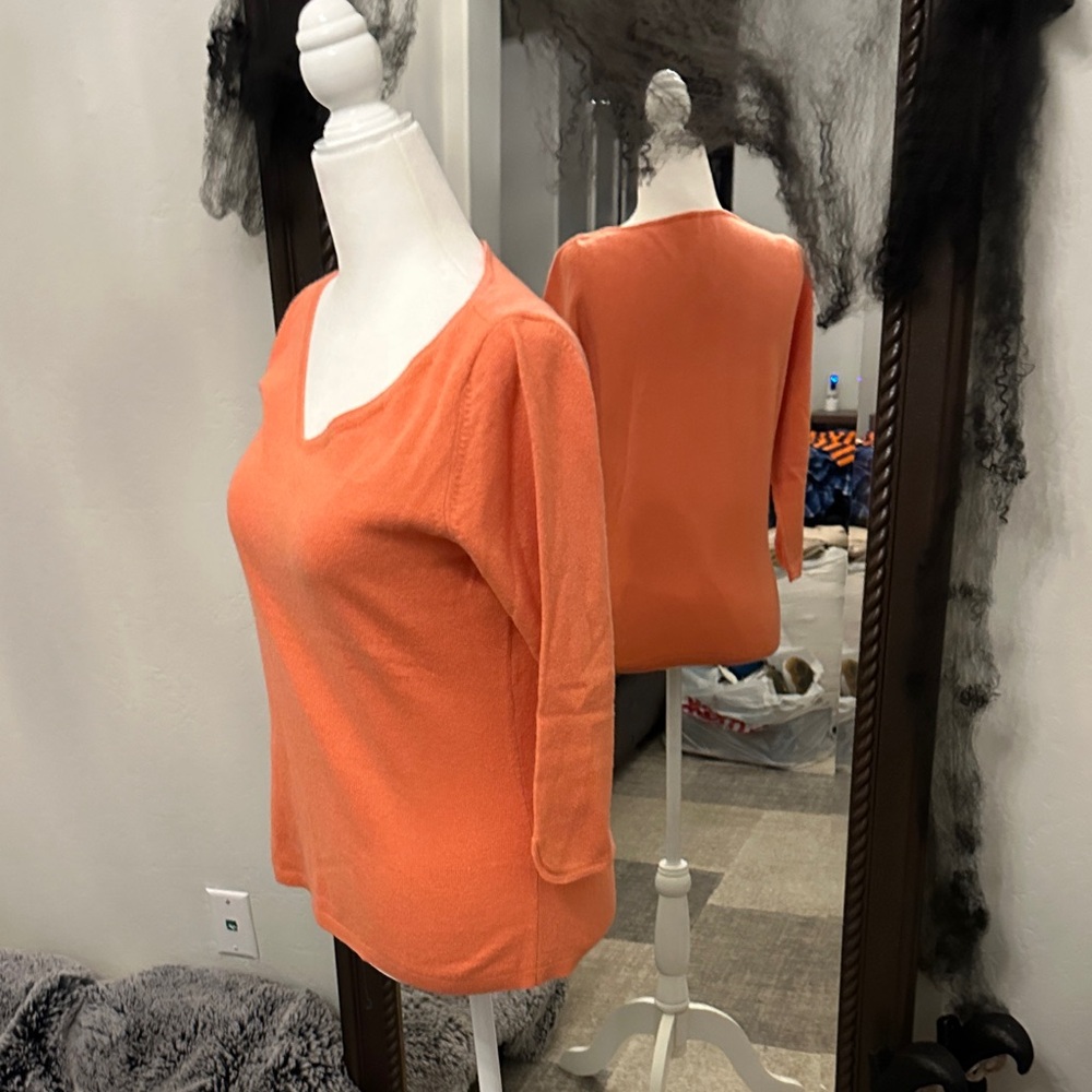Orange V-Neck Sweater